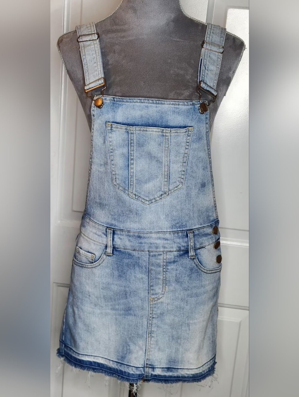 Dollhouse Light Wash Denim Overall Dress Size 9